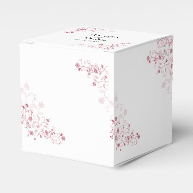 Gastgeschenk Hochzeit für rosa Blütenreben Geschenkschachtel (Vorderseite)