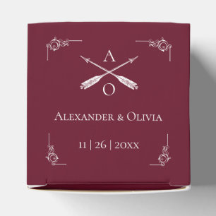 Gastgeschenk Hochzeit für Rot-Monogramm und Pfeile Geschenkschachtel