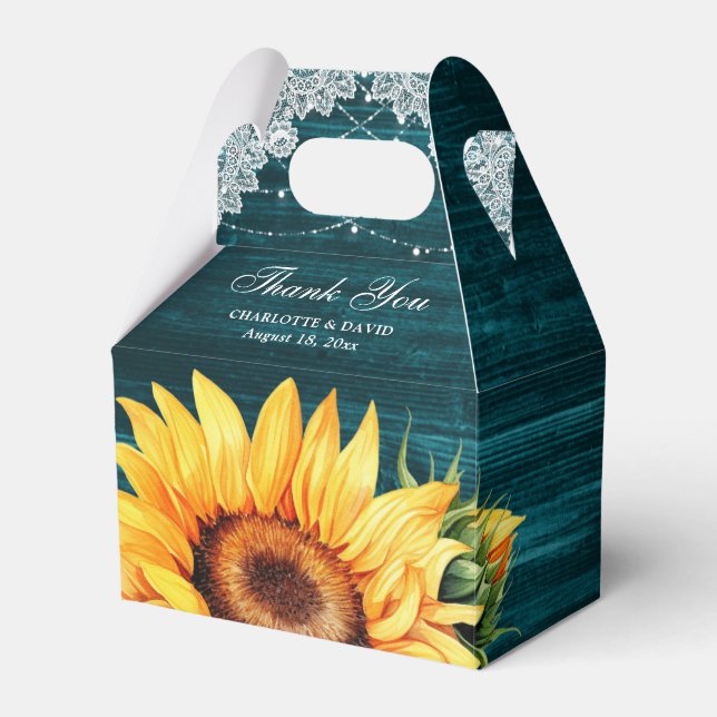 Gastgeschenk Hochzeit für rustikale Aquamarine Hol Geschenkschachtel (Vorderseite)