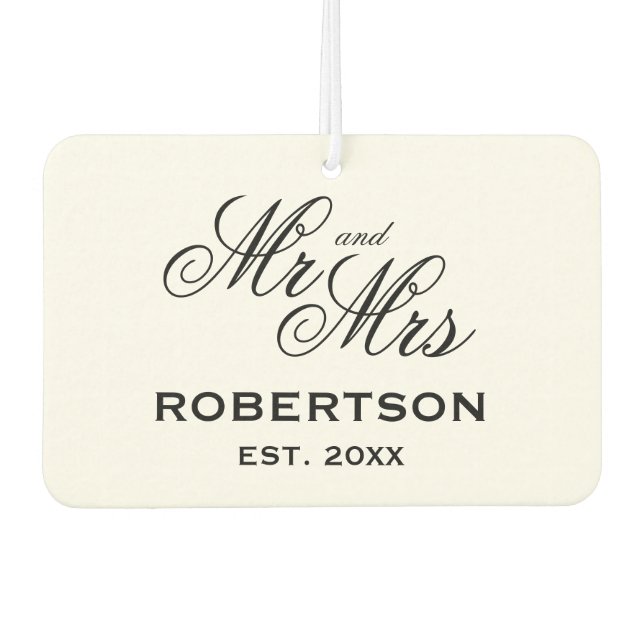 Gastgeschenk Hochzeit für Schriftzeichen Autolufterfrischer (Vorderseite)