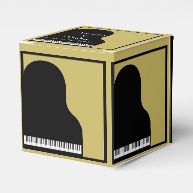 Gastgeschenk Hochzeit für Schwarz und Gold Geschenkschachtel (Vorderseite)
