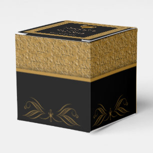 Gastgeschenk Hochzeit für Schwarz und Gold Geschenkschachtel