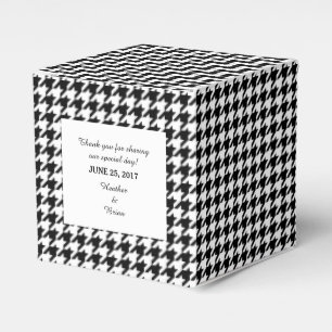 Gastgeschenk Hochzeit für schwarzes Hahnentrittmus Geschenkschachtel