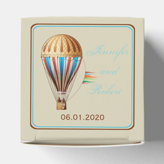 Gastgeschenk Hochzeit für Vintage Heißluftballon Geschenkschachtel (Oben)