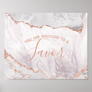 Gastgeschenk Hochzeit für Weißes und Rose Poster