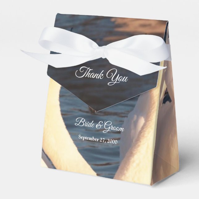 Gastgeschenk Hochzeit für Weißschwäne Geschenkschachtel (Vorderseite)