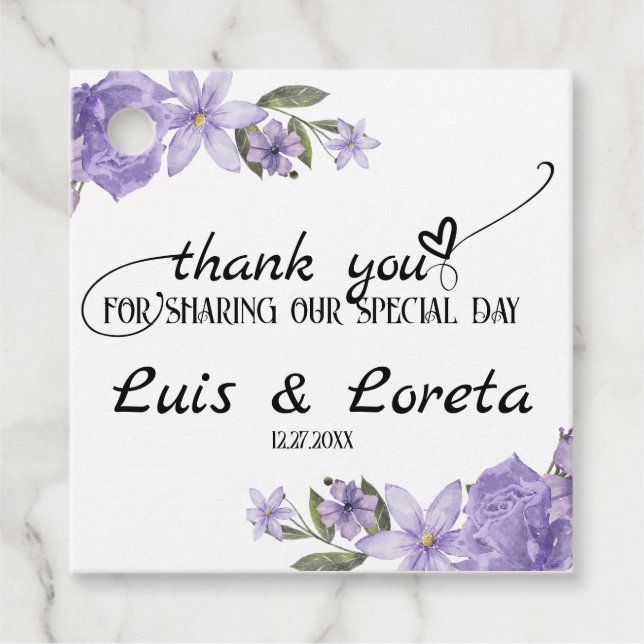 Gastgeschenk Hochzeit Geschenkanhänger (Vorderseite)