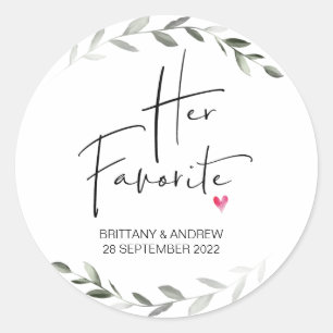 Gastgeschenk Hochzeit Ihre Lieblings-Leckerei Box  Runder Aufkleber