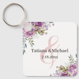 Gastgeschenk Hochzeit in Aquarellfarbe Rosa Schlüsselanhänger