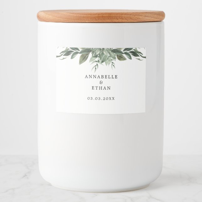 Gastgeschenk Hochzeit-Kerze aus Blattblätterblätte Lebensmitteletikett (Vorderseite)