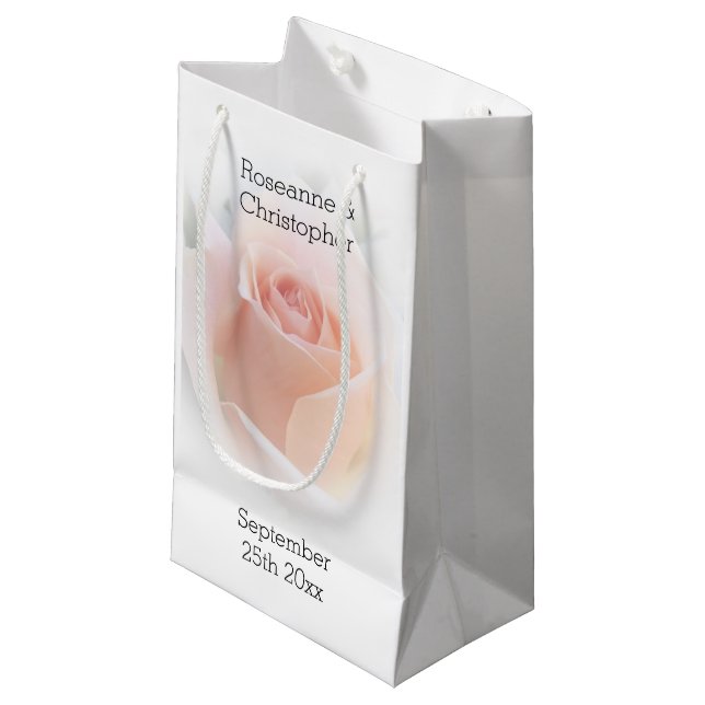 Gastgeschenk Hochzeit Kleine Geschenktasche Pfirsi Geschenktüte (Vorderseite Schrägansicht)