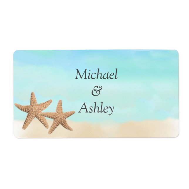 Gastgeschenk Hochzeit Labels für Beach Theme (Vorne)