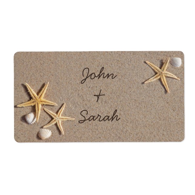 Gastgeschenk Hochzeit Labels für Beach Theme (Vorne)