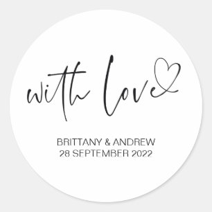 Gastgeschenk Hochzeit Leckerei Bag Jam mit Liebe V Runder Aufkleber