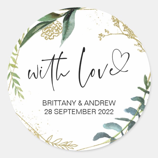 Gastgeschenk Hochzeit Leckerei Beutel Jam mit Lieb Runder Aufkleber (Vorderseite)