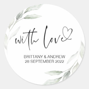 Gastgeschenk Hochzeit Leckerei Beutel Jam mit Lieb Runder Aufkleber