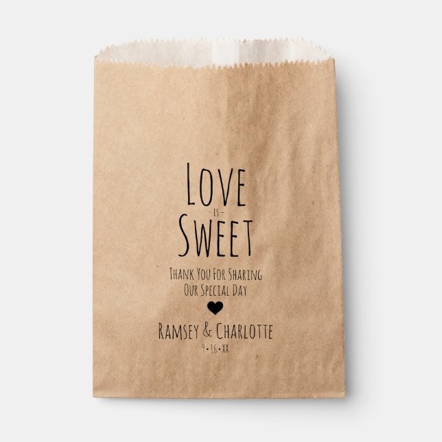 Gastgeschenk Hochzeit | Liebe ist süß Geschenktütchen (Vorderseite)