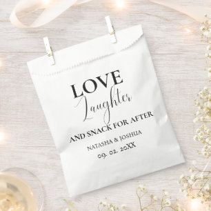 Gastgeschenk Hochzeit Liebe Lachen und Snack für N Geschenktütchen