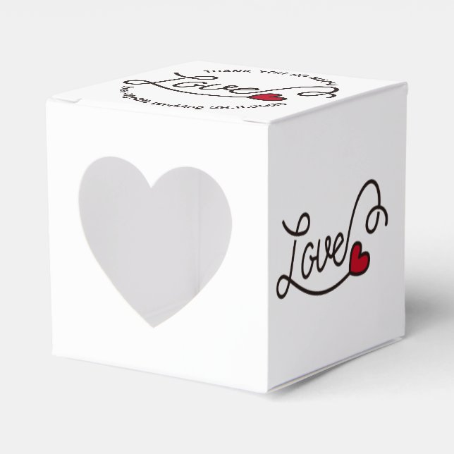 Gastgeschenk Hochzeit Liebe Rotes Herz Typografie  Geschenkschachtel (Vorderseite)