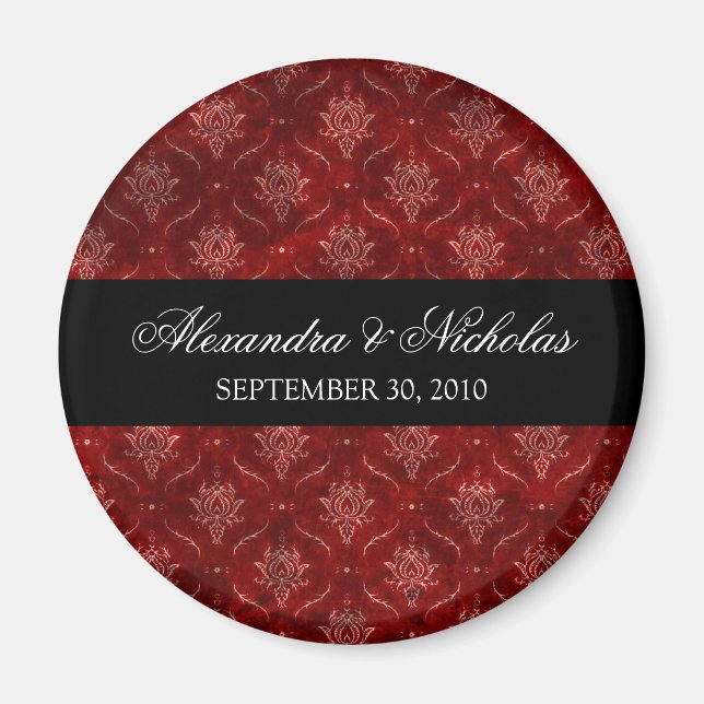 Gastgeschenk Hochzeit-Magnet aus rotem Velvet (run Magnet (Vorne)