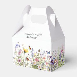 Gastgeschenk Hochzeit mit farbigen Wildblumen Geschenkschachtel