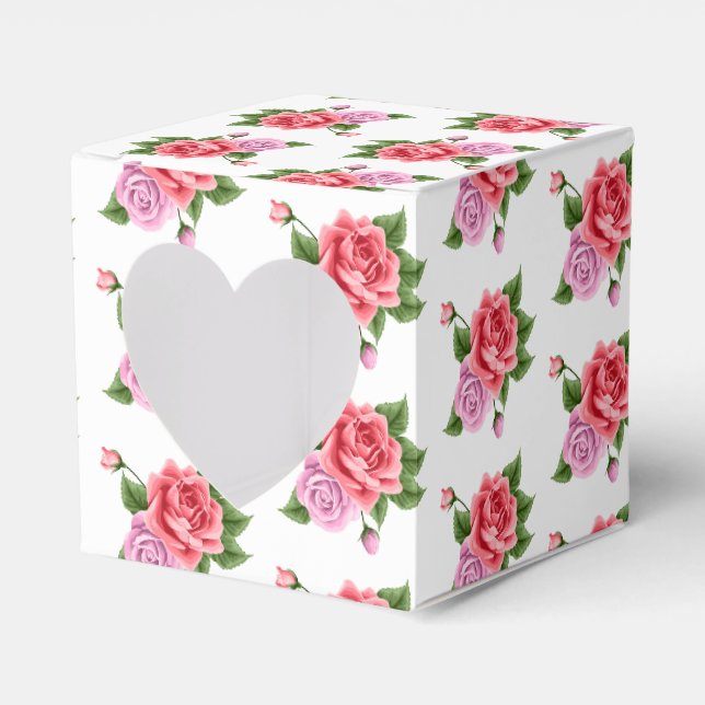Gastgeschenk Hochzeit mit Herzfenster Geschenkschachtel (Vorderseite)