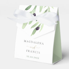 Gastgeschenk Hochzeit mit rustikalem Olivenzweig Geschenkschachtel