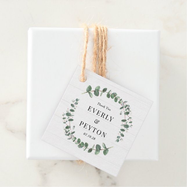 Gastgeschenk Hochzeit mit rustikalen Grünflächen Geschenkanhänger (Beispiel)