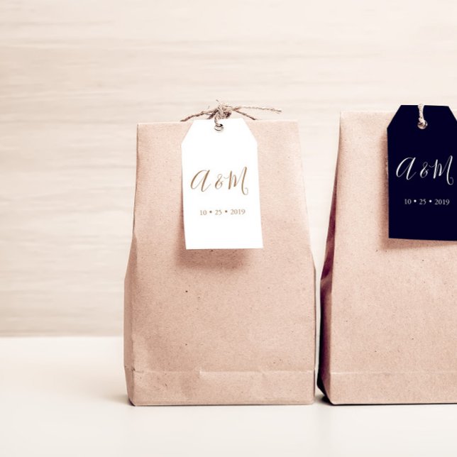 Gastgeschenk Hochzeit mit weißer und goldener Note Geschenkanhänger (Von Creator hochgeladen)