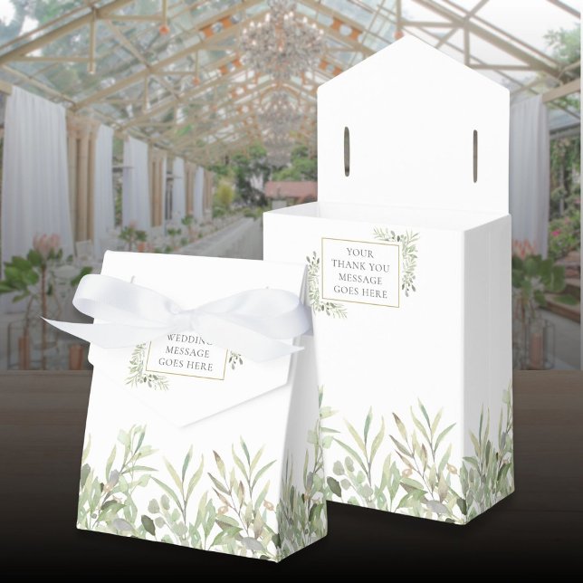 Gastgeschenk Hochzeit "Moderne Pflanzen" Geschenkschachtel (Modern Greenery Foliage Wedding Favor Box)