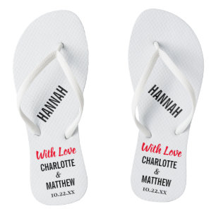 Gastgeschenk Hochzeit Moderne Typografie Flip Flops