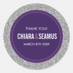 GASTGESCHENK HOCHZEIT Moderner, schlichter Glitzer Runder Aufkleber