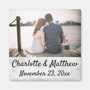 Gastgeschenk Hochzeit Modernes Typografie Foto Dan Magnet