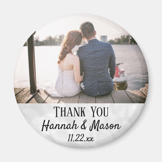 Gastgeschenk Hochzeit Modernes Typografie Foto Vie Magnet (Vorne)