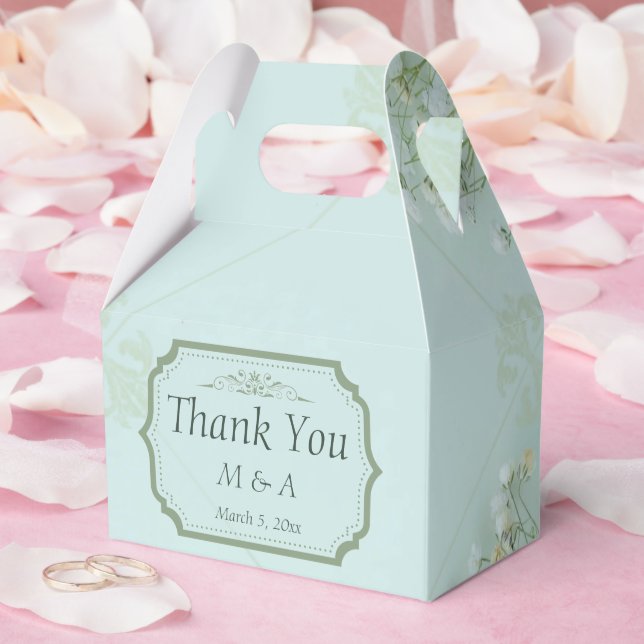 Gastgeschenk Hochzeit Pastell Aquamarine weiße Blu Geschenkschachtel (Hochzeit)