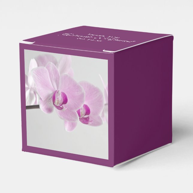 Gastgeschenk Hochzeit Rosa Orchid Geschenkschachtel (Vorderseite)