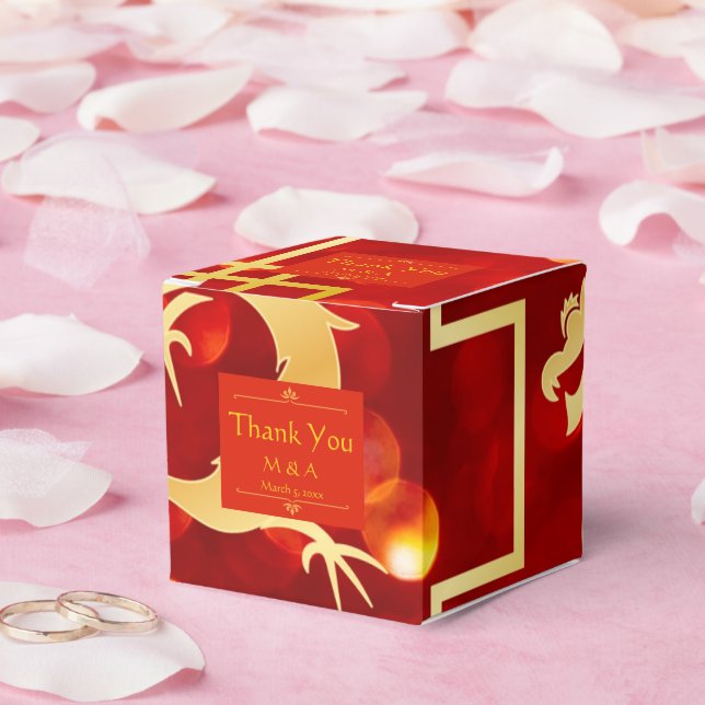 Gastgeschenk Hochzeit Rot und Gold Geschenkschachtel (Hochzeit)