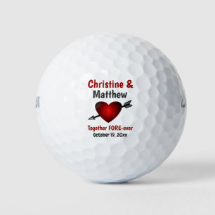 Gastgeschenk Hochzeit Rotes Herz Liebe für immer Golfball