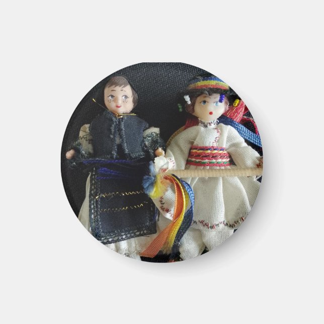 Gastgeschenk Hochzeit Rumänisches Nationalkostümma Magnet (Vorne)