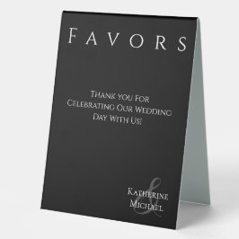 Gastgeschenk Hochzeit Schildschwarz und Weiß- Tischaufsteller