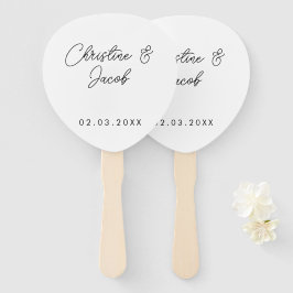 Gastgeschenk Hochzeit schlichtes modernes Brautpar Fächer