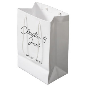 Gastgeschenk Hochzeit schlichtes modernes Brautpar Mittlere Geschenktüte