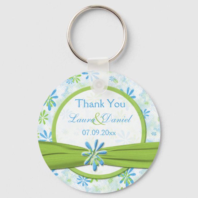 Gastgeschenk Hochzeit Schlüsselanhänger Lime Green (Vorderseite)