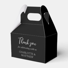 Gastgeschenk Hochzeit Schwarz und Silber Geschenkschachtel