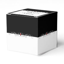 Gastgeschenk Hochzeit Schwarz-Weiß-Ruby-Akzent
