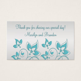 Gastgeschenk Hochzeit Silver und Aqua Floral