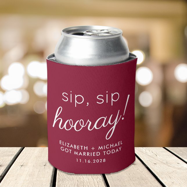 Gastgeschenk Hochzeit Sip Hooray Burgundy Dosenkühler (Von Creator hochgeladen)