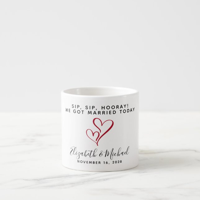 Gastgeschenk Hochzeit Sip Hooray Rotes Herz Espressotasse (Vorderseite)