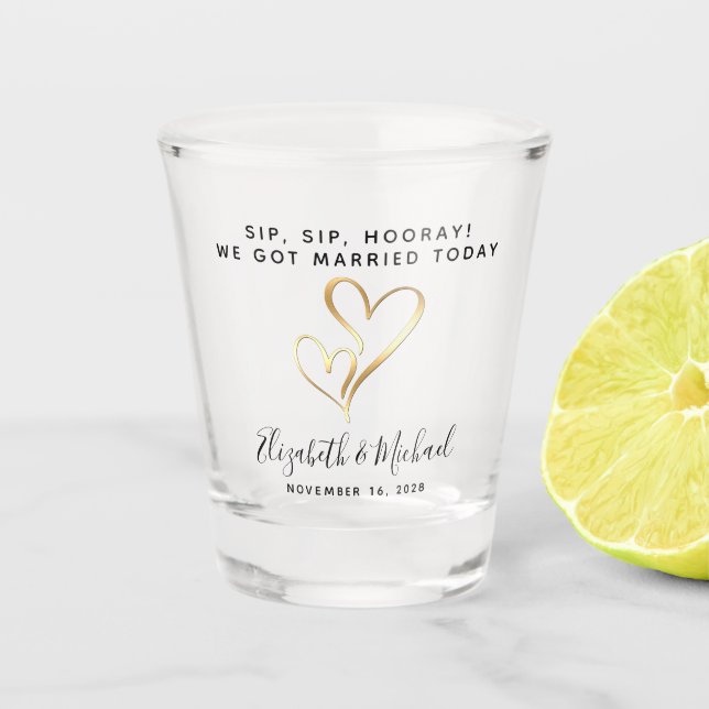 Gastgeschenk Hochzeit Sip Schnapsglas (Vorderseite)