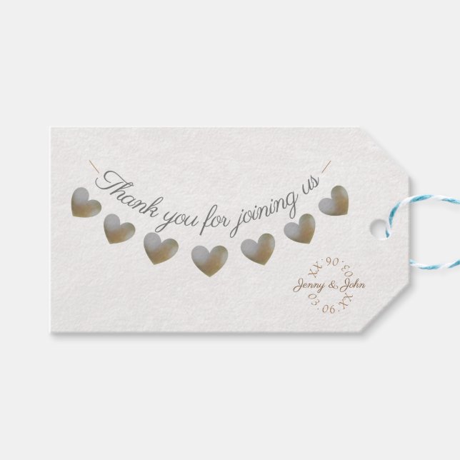 Gastgeschenk Hochzeit Spitze & Perlammer Vintag Geschenkanhänger (Vorderseite (Horizontal))